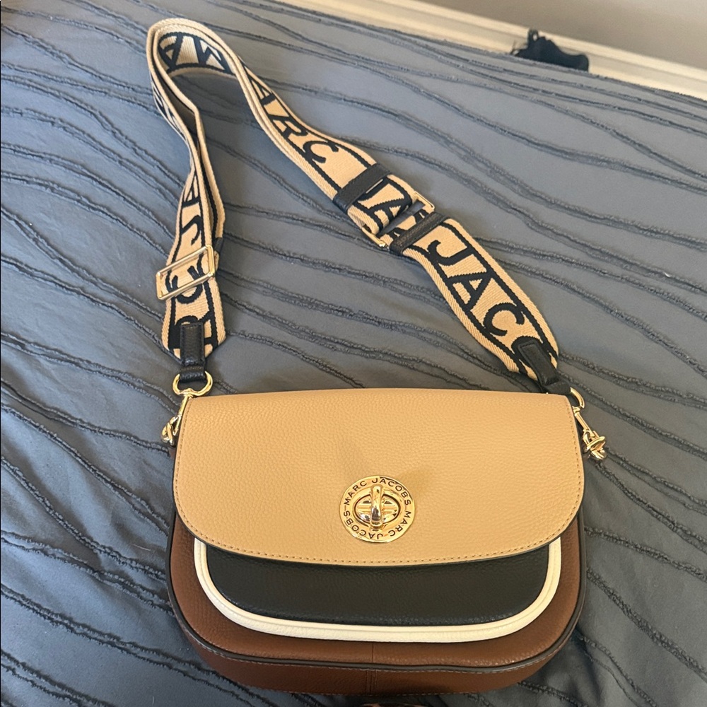 Marc Jacobs Beige and Brown Crossbody Bag
